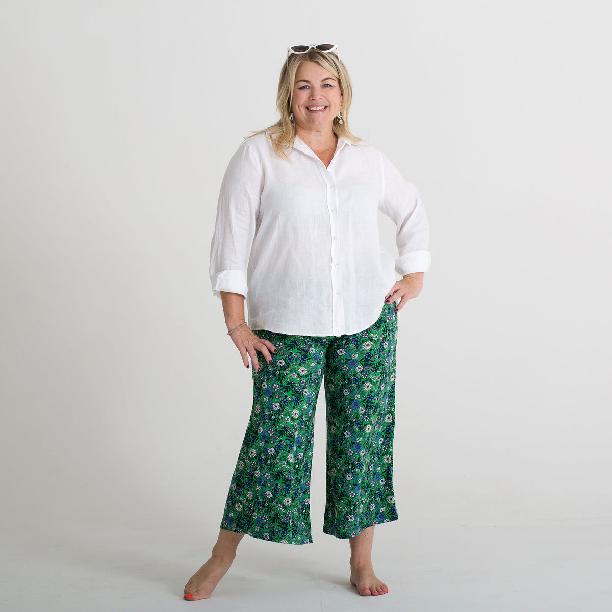 Positano Lifestyle Boutique - Rio Culottes green daisy