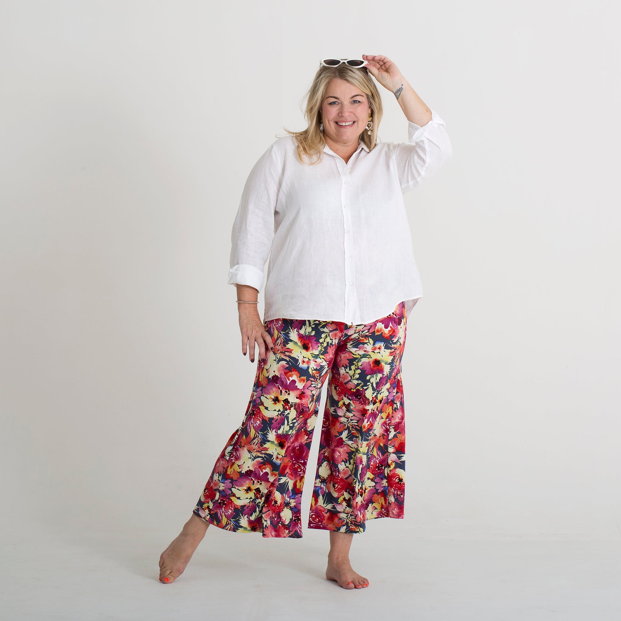 Positano Lifestyle Boutique - Rio Culottes pink and red floral