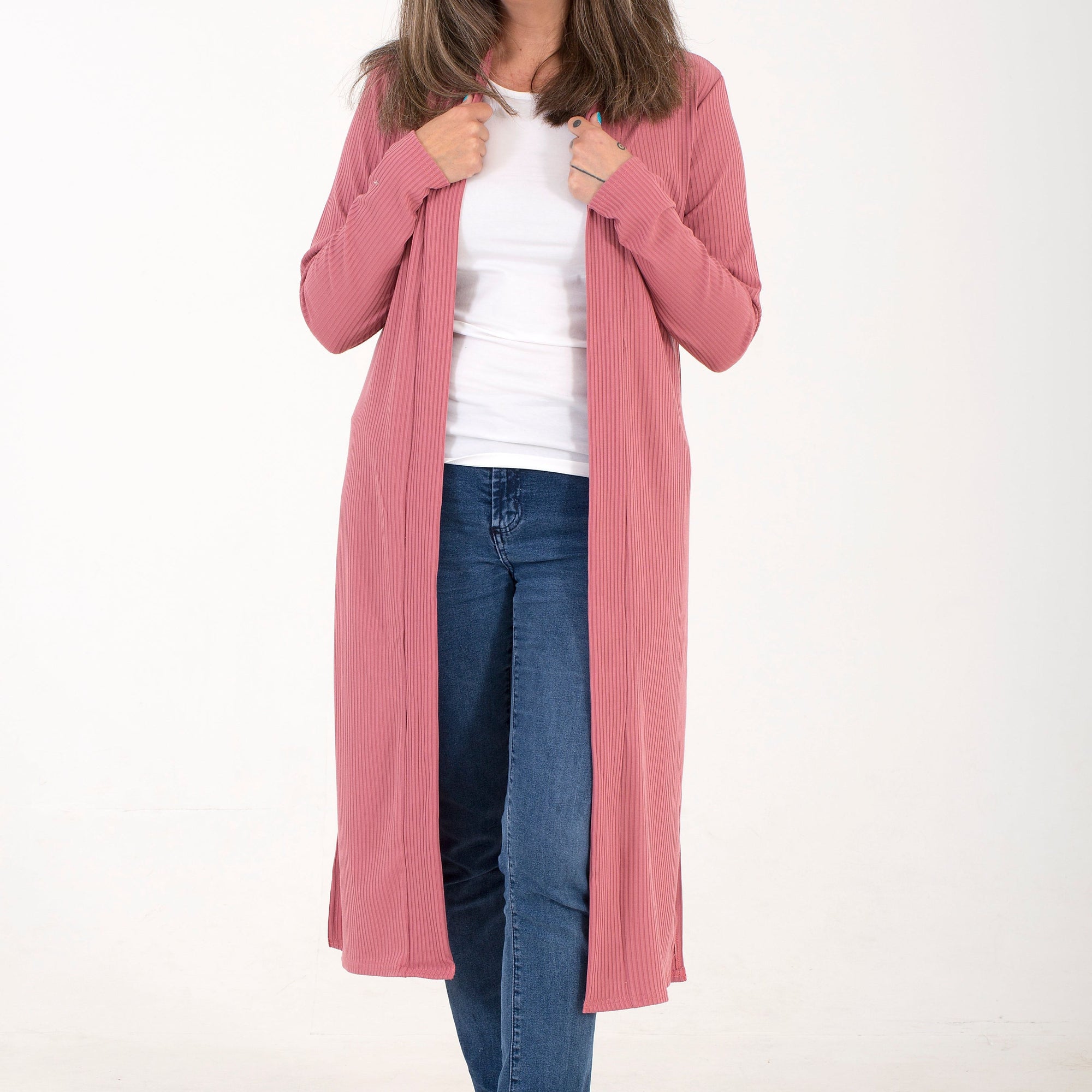 Positano Ribbed Longline Cardi