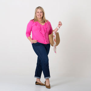 V-Neck Ruffle Top by Positano Lifestyle Boutique