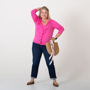 V-Neck Ruffle Top by Positano Lifestyle Boutique
