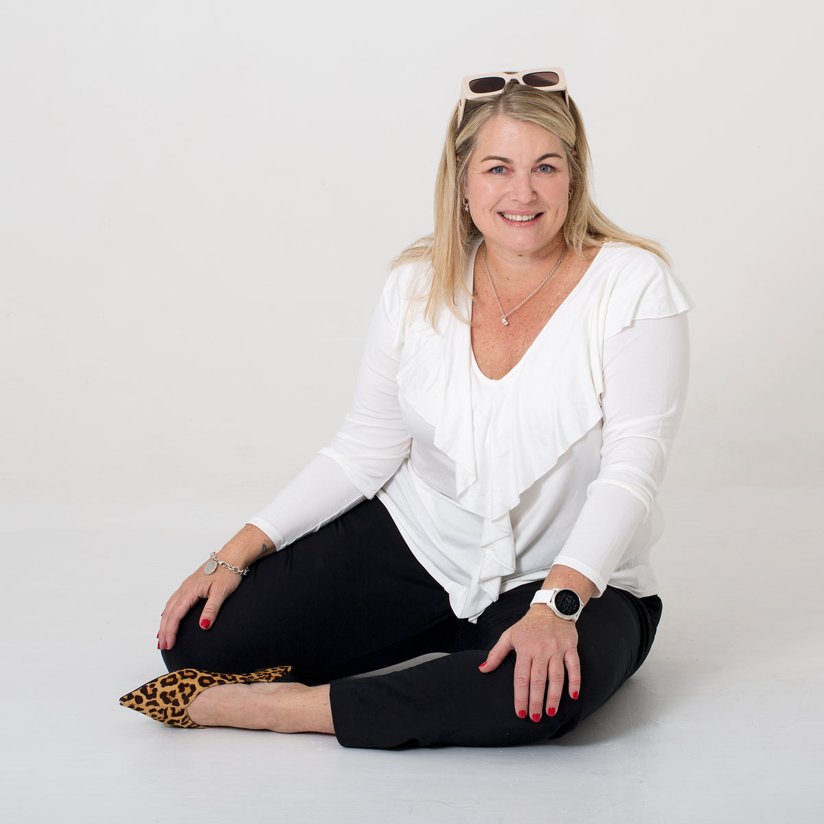 V-Neck Ruffle Top by Positano Lifestyle Boutique
