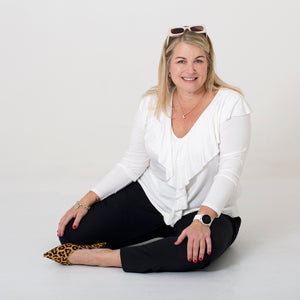 V-Neck Ruffle Top by Positano Lifestyle Boutique
