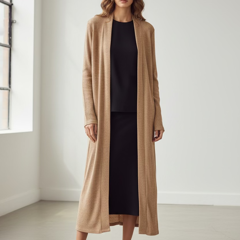 Ribbed Longline Cardi