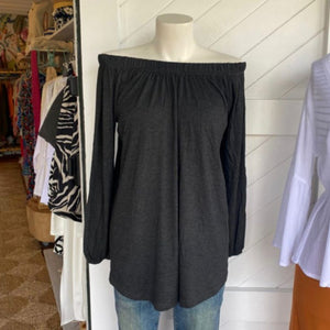 Florence off the shoulder top Charcoal  